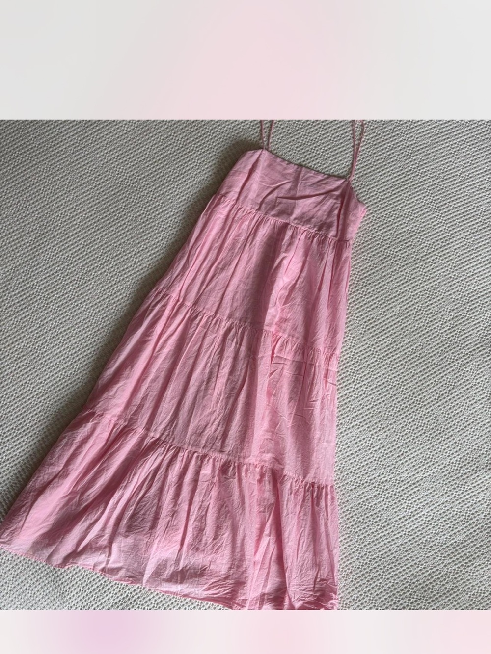 Zara Pink Maxi Dress with Spaghetti Straps